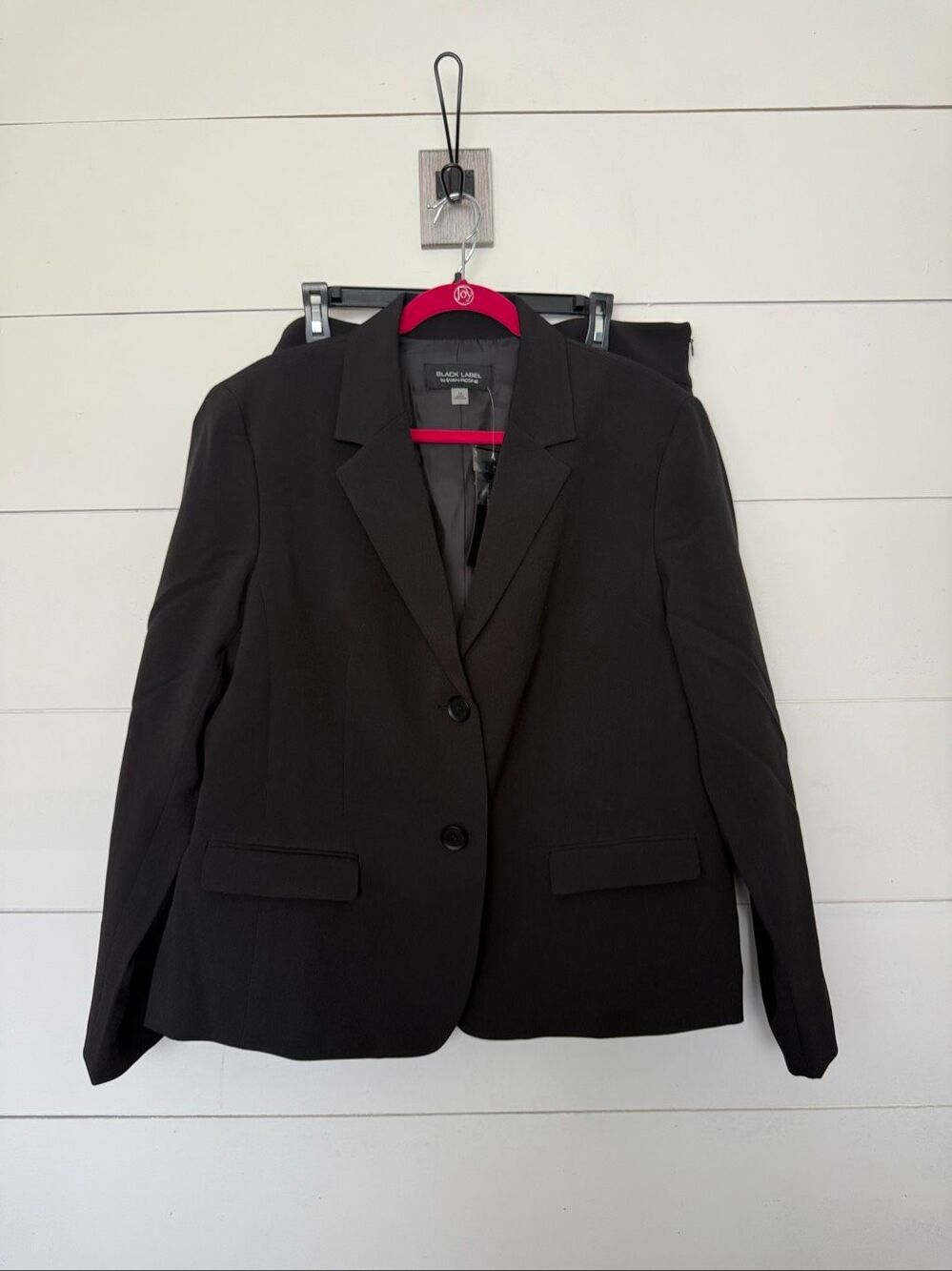Black Label by Evan Picone Women’s 18 Black Blazer Skirt Suit New 2 Piece